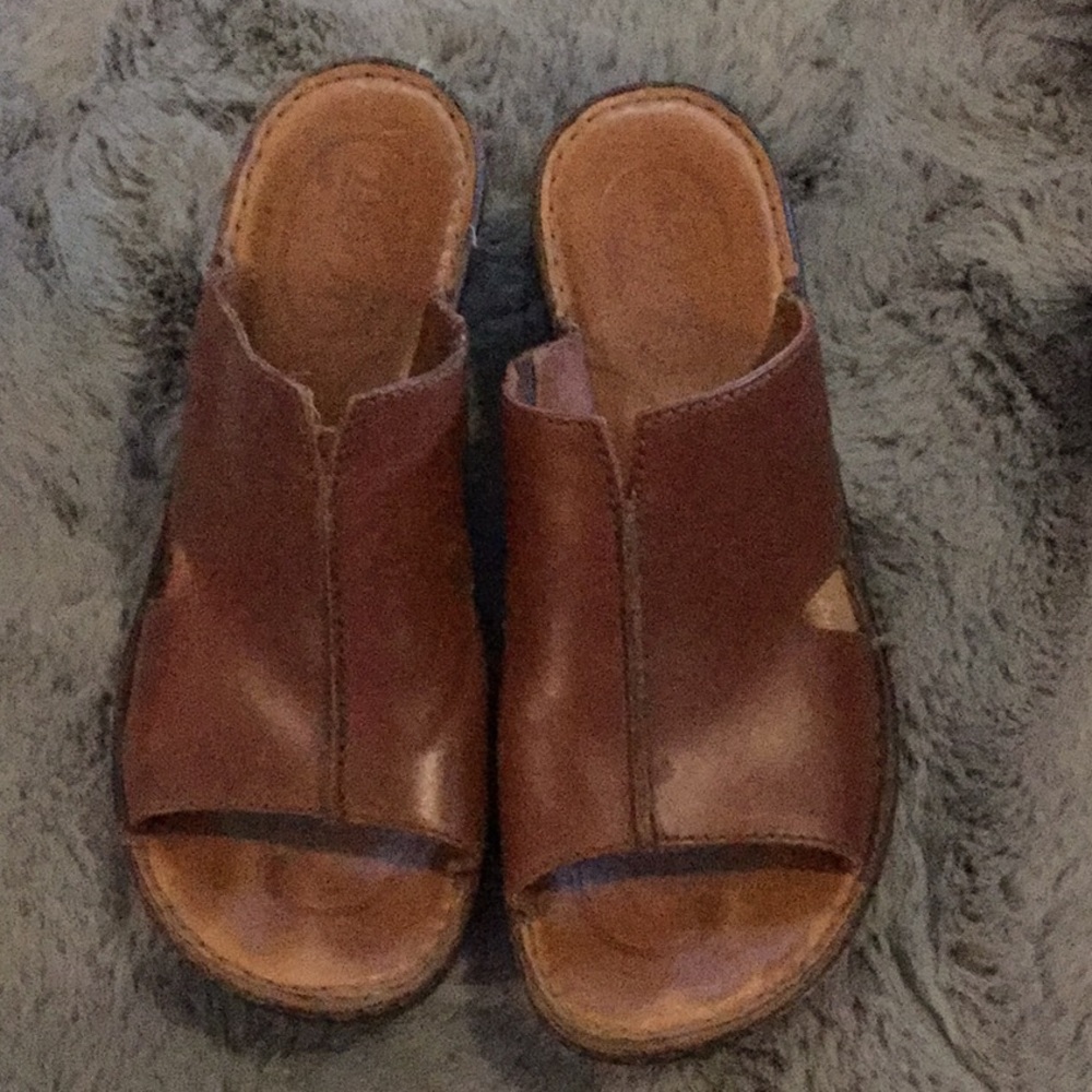 Born Brown platform sandals